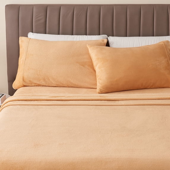 Ridge & Cove Velvet Plush Fleece Solid Sheet Set, Full, 4 Pieces