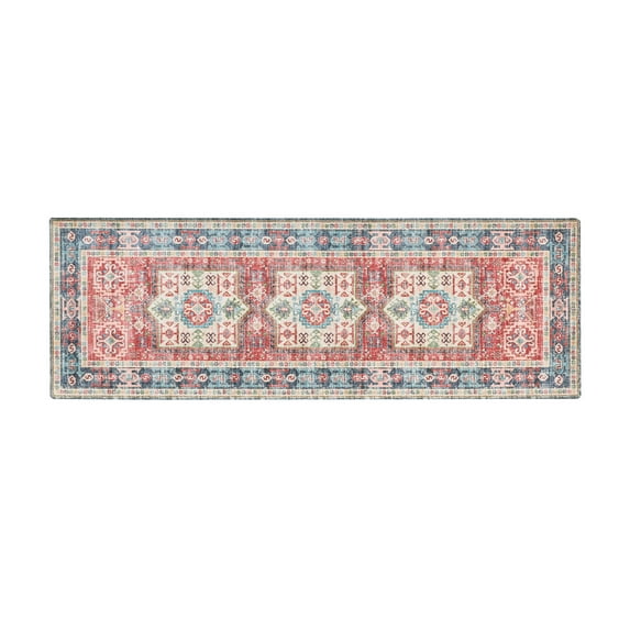 Ridge & Cove Vintage Distressed Machine Washable 2.5' x 7' Runner Rug for Entryway or Hallway
