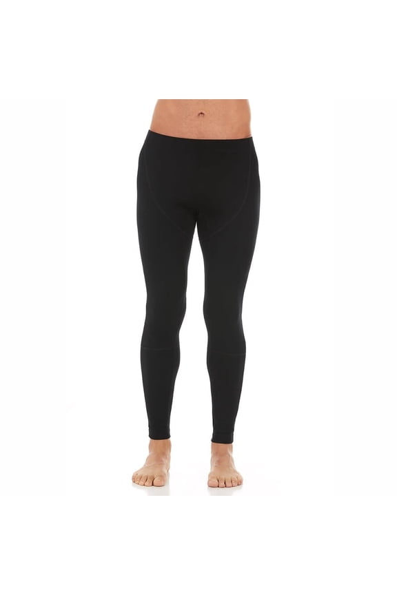 Woolverino - Men's Merino Wool Midweight Flyless Running Tights - Base layer Bottoms - Black - Small