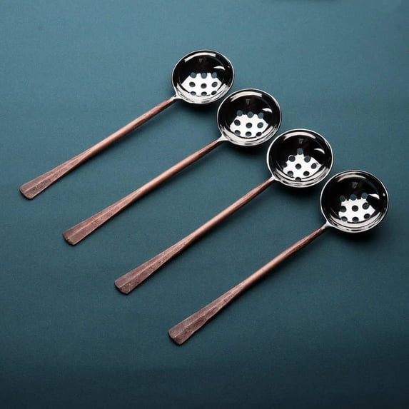 Ridge Design Copper Antique Olive Spoons 4 Pcs. Set