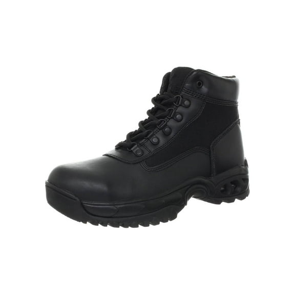 Ridge Men Steel Toe Leather Non-Slip Tactical Military Work Black Shoe Boot - Size 4