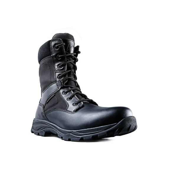 Ridge Men 8" Waterproof Leather Non-Slip Tactical Military Work Black Shoe Boot - Size 6.5W