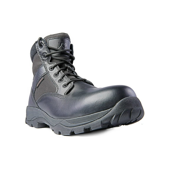 Ridge Men 6" Waterproof Leather Non-Slip Tactical Military Work Black Shoe Boot - Size 9.5W
