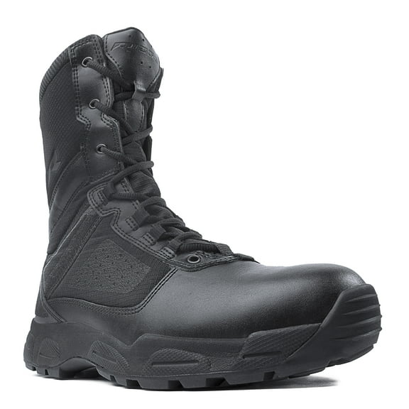 Ridge Men 8" Waterproof Leather Non-Slip Tactical Military Work Black Shoe Boot - Size 4.5M
