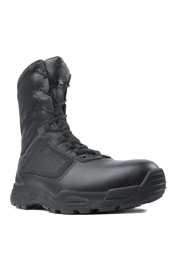 Ridge Men 8" Waterproof Leather Non-Slip Tactical Military Work Black Shoe Boot - Size 4M