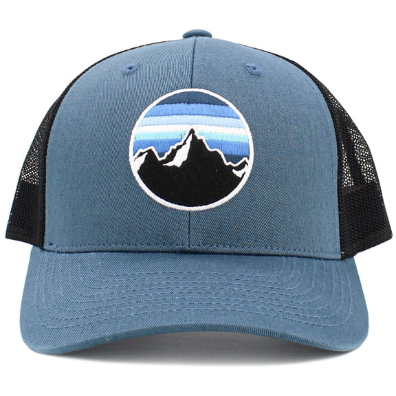 Ridge Line Logo Mountain Mesh Back Trucker Baseball Cap Hat Unisex Outdoors Hunting