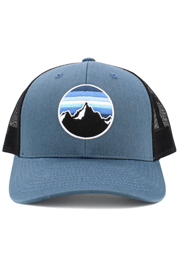 Ridge Line Logo Mountain Mesh Back Trucker Baseball Cap Hat Unisex Outdoors Hunting