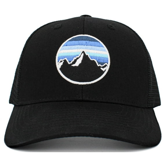 Ridge Line Logo Mountain Mesh Back Trucker Baseball Cap Hat Unisex Outdoors Hunting