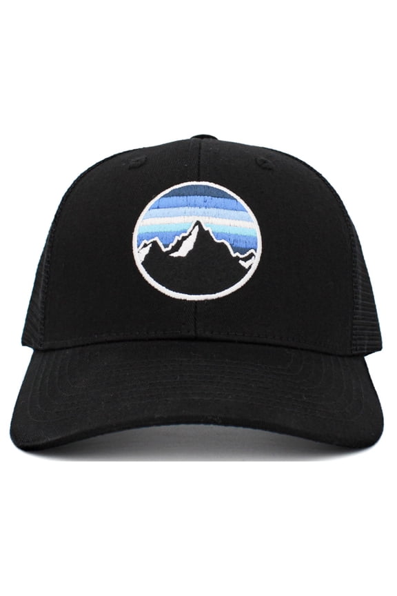 Ridge Line Logo Mountain Mesh Back Trucker Baseball Cap Hat Unisex Outdoors Hunting