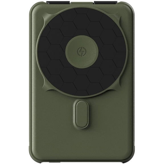 Ridge 20W Magnetic Power Bank Battery Pack 10,000mAh - Fast Charging, Compatible with MagSafe - Portable Charger Flight-Safe Travel Powerbank - Built-in Cables & Magnetic Attachment (Matte Olive)