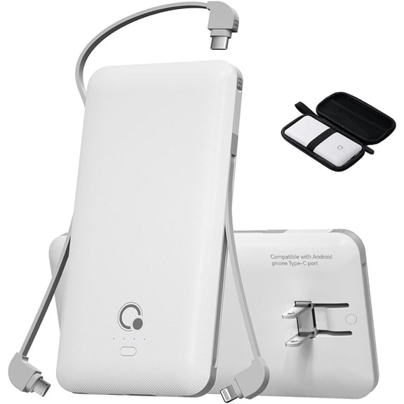 Ridge Magnetic Power Bank Fast Charging - Compatible with MagSafe - Portable Charger Power Bank - with Built in Cable and Wireless Charging, 5-in-1 Charging & Magnetic Attachment (Basecamp Orange)