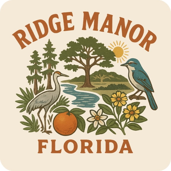 Ridge Manor Florida Keepsakes Souvenir Vinyl Sticker – Destination Travel Keepsake Collectible (4-Inches Wide)