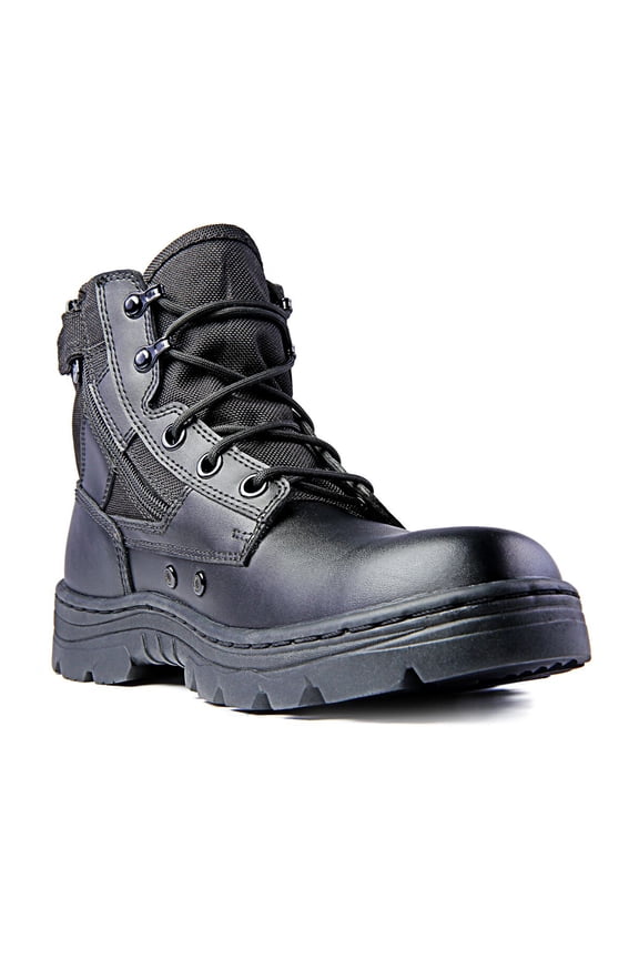 Ridge Men 6" Leather Non-Slip Tactical Military Work Black Shoe Boot, S4
