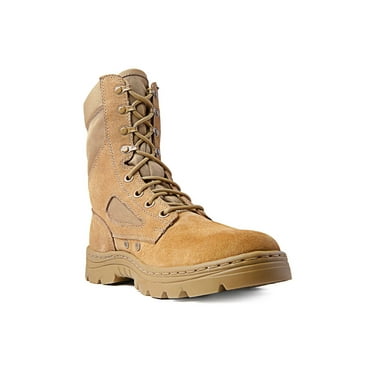 Ridge Men 8" Suede Leather Non-Slip Tactical Military Work Coyote Shoe Boot, S8