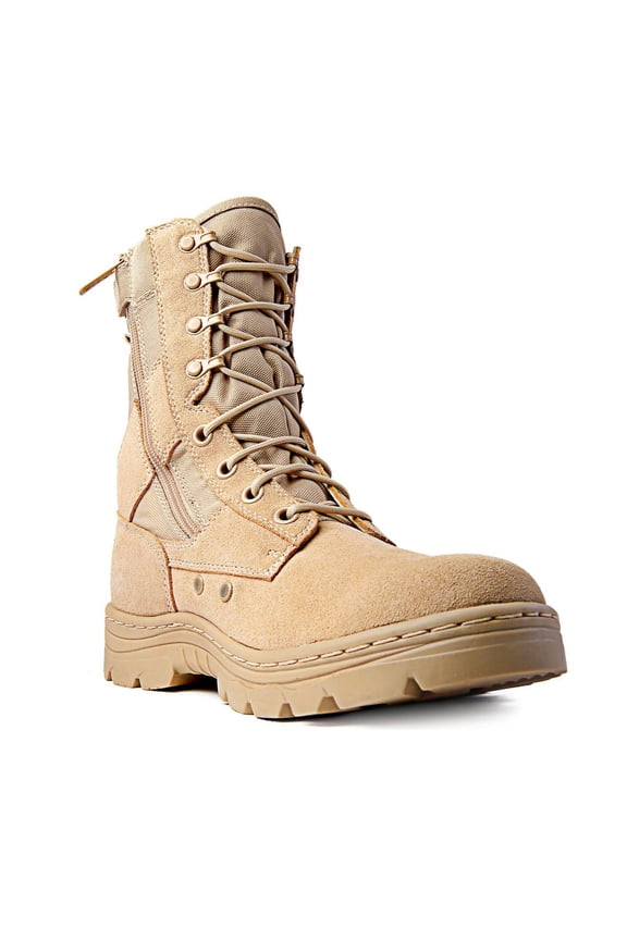 Ridge Men 8" Suede Leather Non-Slip Tactical Military Work Sand Shoe Boot, S6.5W