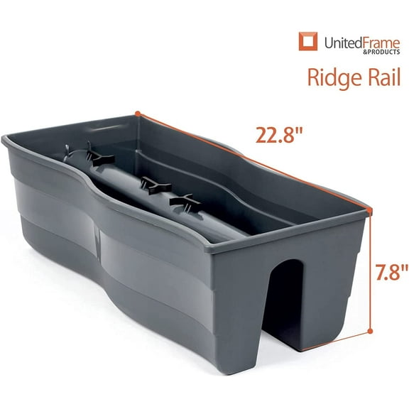 Ridge Rail Long Rectangular Flower Pot, Indoor/Outdoor Hanging Rail Planter Lightweight & Weatherproof Flower Box - Balcony Planters for Railing and Fence , Deck 2 Pack (Grey)