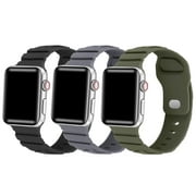 POSH TECH Ridge Silicone 3 Pack Band Bundle for Apple Watch Size 38mm/40mm/41mm