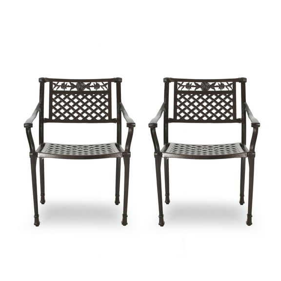 Ridgecrest Traditional Outdoor Aluminum Dining Chair (Set of 2)
