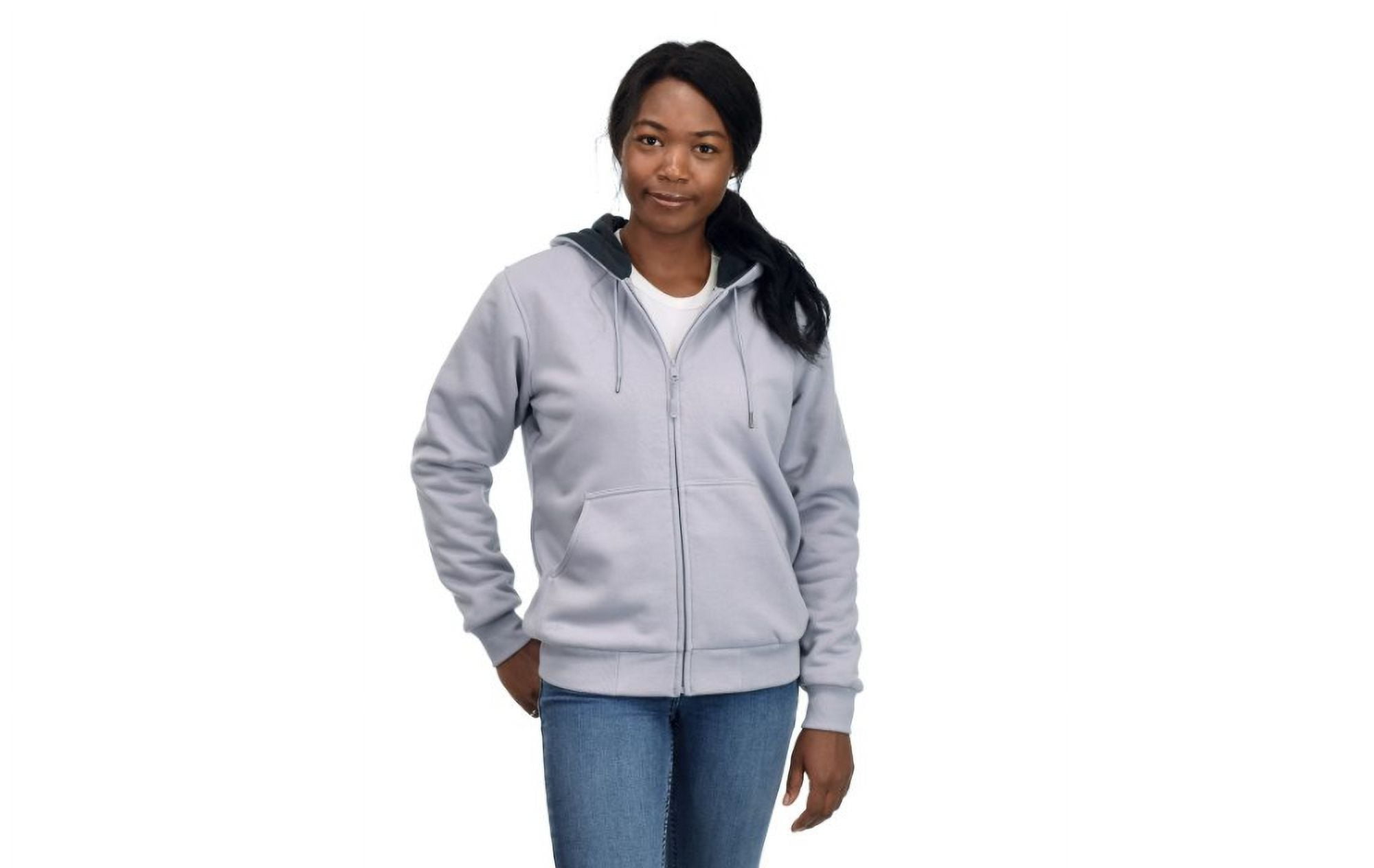 Ridgecut FLIN23-9317 Grey-Colored Women's Full Zip Logo Fleece