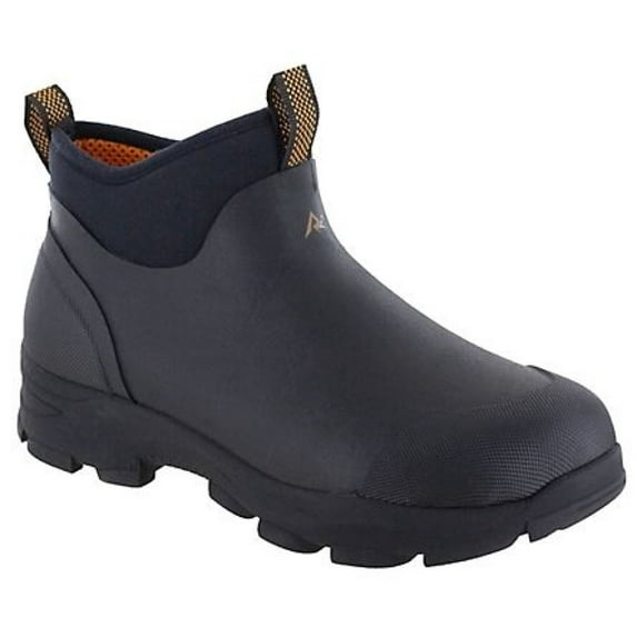 Ridgecut Men's Water Resistant Neoprene Low Rubber Boot Black/Orange, Size 11 M