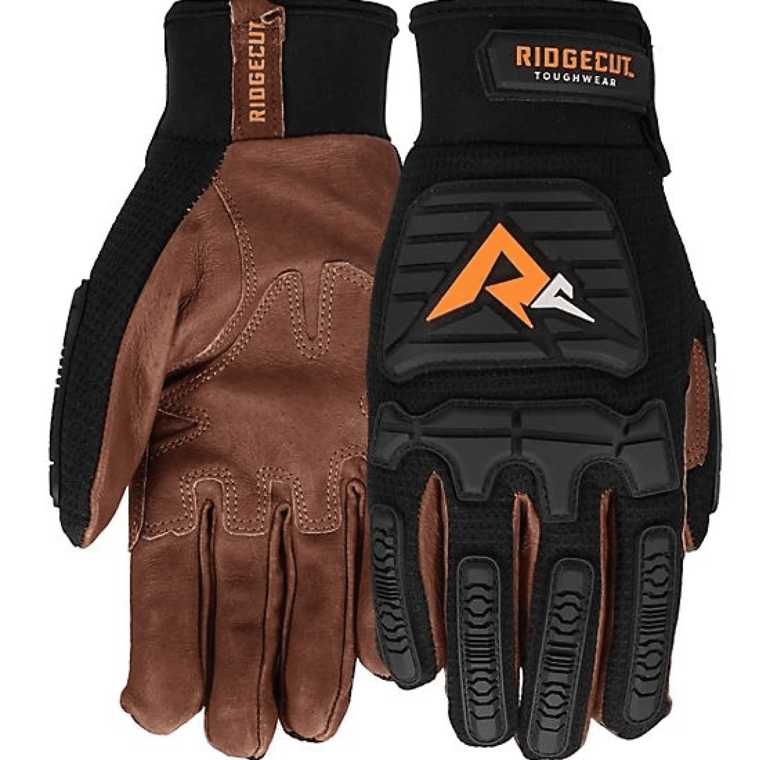 Ridgecut RC88042-L Men's Leather Pigskin Performance Gloves, 1 Pair, Black-Large