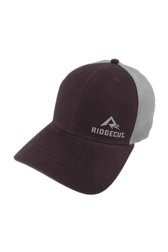 SB2366 Women's Trucker Cap with Rubber Logo- Maroon, One Size Fits Most
