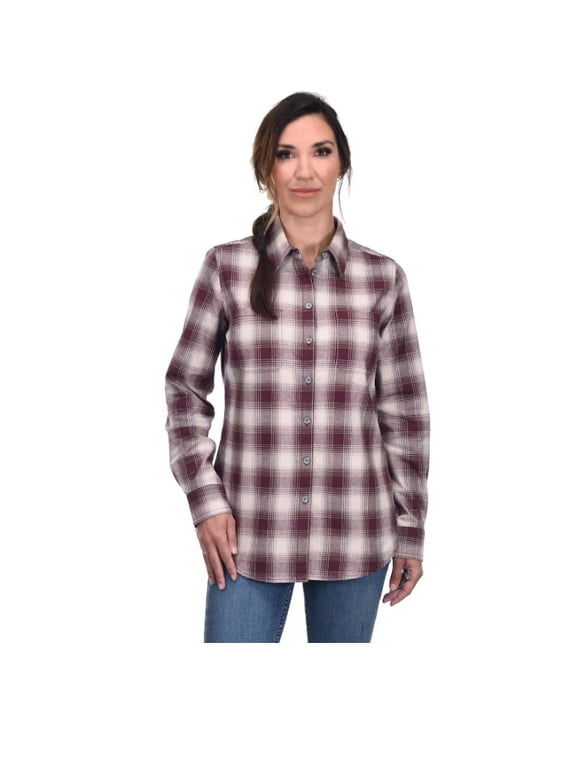 Women's Long Sleeve Flex Flannel Shirt (XL)