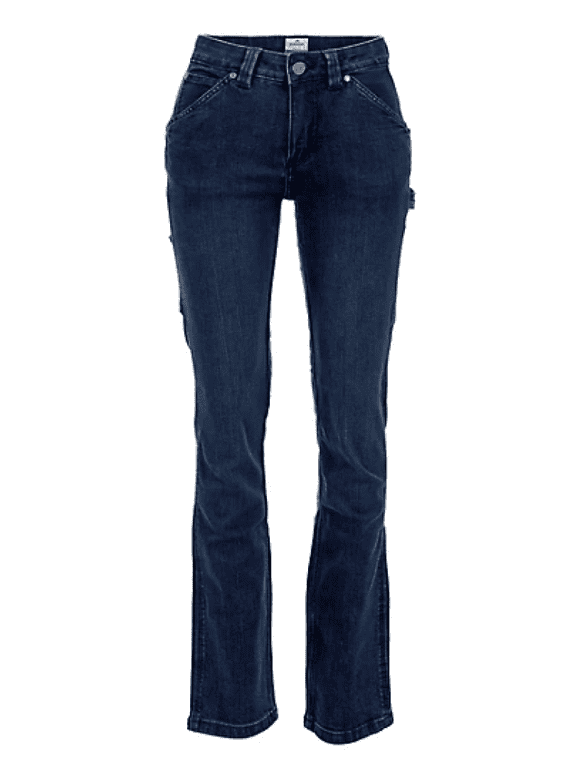 YLB-4048 Slim Fit Women's Mid-Rise Flex Work Jeans, Dark Wash, Size 4