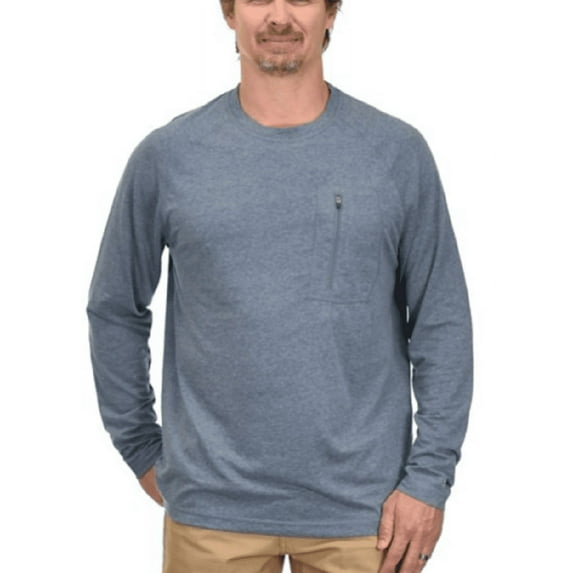 Ridgecut YMK-9047 Men's Long Sleeve Active Tee, Deep Dive Heather, XL
