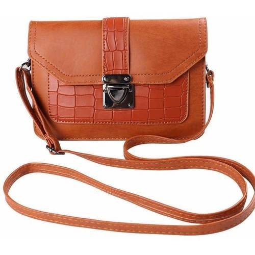 Ridged Buckle Crossbody Purse Bag fits Cell Phones up to 6.5 inches by 4.3 inches