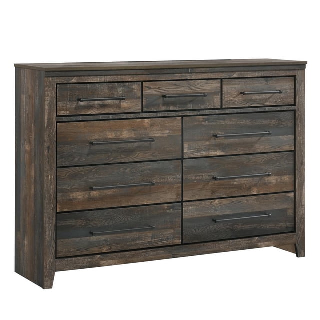 Ridgedale 9-drawer Dresser Weathered Dark Brown - Walmart.com