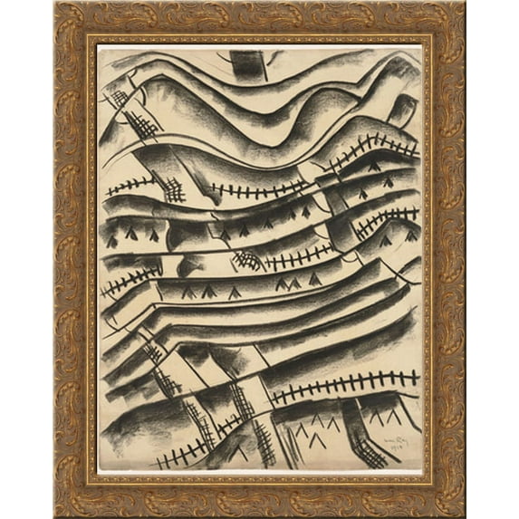 Ridgefield Landscape 20x24 Gold Ornate Wood Framed Canvas Art by Ray, Man
