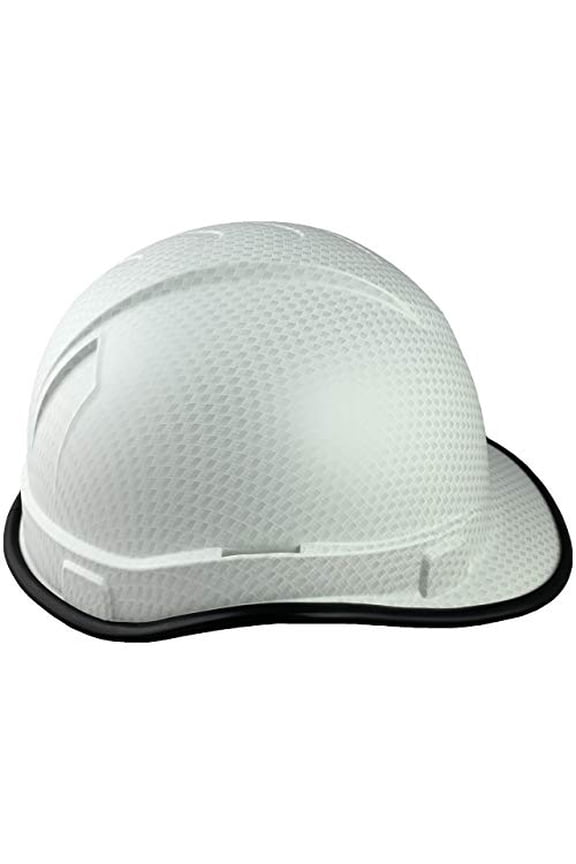 Ridgeline Cap Style Patterned Hard Hat with Protective Edge with 4 Point Suspension - Shiny White Pattern