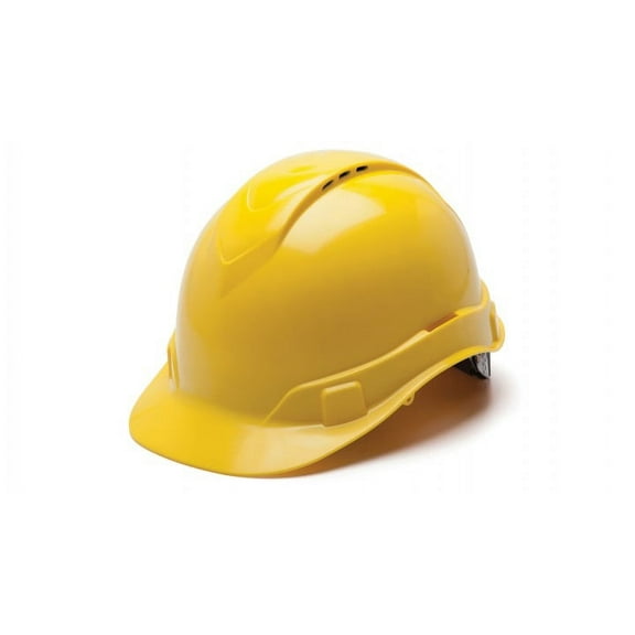 Ridgeline Vented Cap Style 4 Pt Ratchet Suspension Hard Hat, Yellow