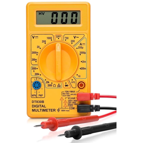 HILTEX 40508 Digital Multimeter Diode and Transistor Tester AC DC Volt Test Voltmeter, Automotive Multimeter Meter Tester, Measure Voltage Test, Car Battery Tester, Analog Multimeter Kit, Volt Meter