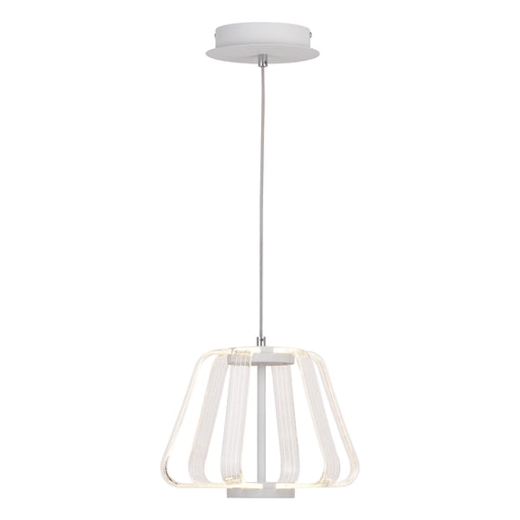 Ridgeway 1 Light White Integrated LED Contemporary Cage Pendant Light