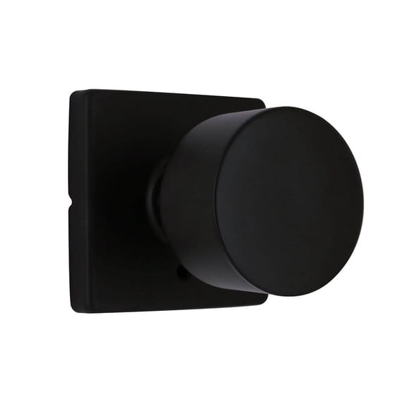Ridgeway Matte Black Bed/Bath Privacy Door Knob with Square Rose