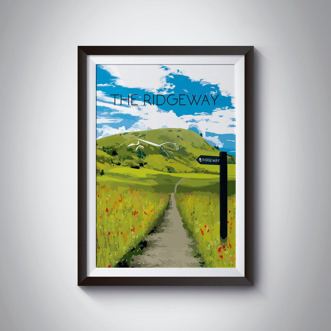 The Ridgeway National Trail Poster, National Park Print, Ivinghoe ...