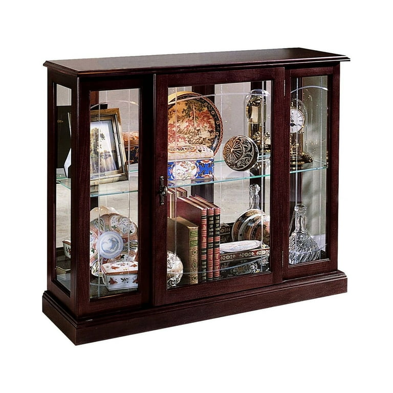 Ridgewood Cherry Mirrored Curio Console Walmart