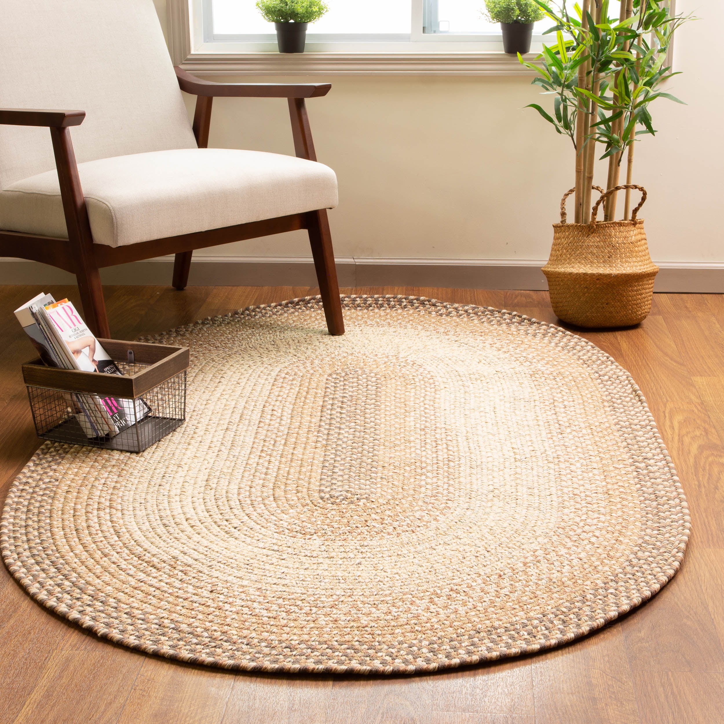 Colonial Mills Westcott Indoor Space-dyed Wool Braided Area Rug Brown 15x20  12' x 15' Oval 