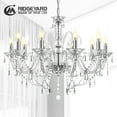thumbnail image 1 of Ridgeyard Living Room Chandelier with 10 Lights Clear K9 Crystal Candle Modern Hanging Lighting Adjustable Height, 1 of 18