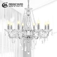 thumbnail image 1 of Ridgeyard Modern 8 Lights Clear Crystal Glass Chandelier Hanging Lighting for Dining Living Room Bedroom,8 E12 Bulbs Required, 1 of 19