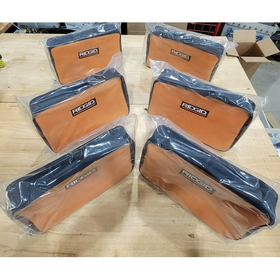 Ridgid OEM Contractor Zipper Tool Bag Carry Case Pouch Tote- 13"x9"x3" set of 6 (6-PACK)