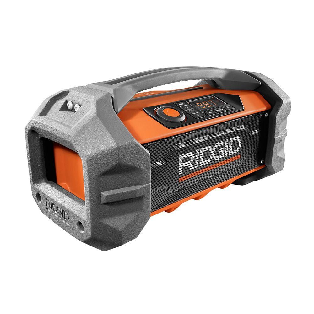 Ridgid R84087 18-Volt Exchangable Cordless to Corded Jobsite Radio with Bluetooth Wireless Technology (Tool Only) (New Open Box)
