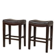 thumbnail image 1 of Ridgway 26.2" Backless Bonded Leather Counter Stools, Set of 2, Brown, 1 of 6