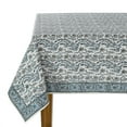 thumbnail image 1 of Ridhi -Baby Blue Eyes Artichoke Green 60x90 Inch rectangle 100% Cotton indian block print tablecloth, 1 of 7