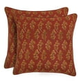thumbnail image 1 of Ridhi Hand Block Print 18x18 Red Decorative Outdoor Couch Throw Canvas Pillow Cover Set of 2 Washable Modern Vintage Boho Chic Home Decor GIFS, 1 of 4