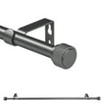 thumbnail image 1 of Ridicili 5/8 Inch Adjustable Single Drapery Curtain Rod Set with Rhombus Cylinder Finials, 48"-84", Gun Metal, 1 of 6