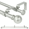 thumbnail image 1 of Ridicili 5/8" Telescoping Double Curtain Rods with Reticulated Ball Finials, Pewter,48"-84", 5/8 Inches Front and 1/2 Inches Back Double Window Drapery Rod, 1 of 6