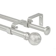 thumbnail image 1 of Ridicili 5/8" Telescoping Double Curtain Rods with Volle Finials, Pewter,28"-84", 5/8 Inches Front and 1/2 Inches Back Double Window Drapery Rod, 1 of 6